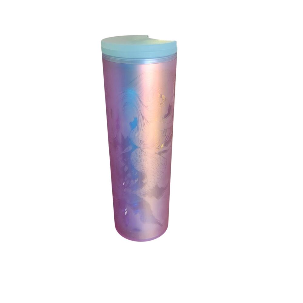 Starbucks 2022 Spring Soft Touch Iridescent Mermaid Siren 16oz Tumbler w/Lid